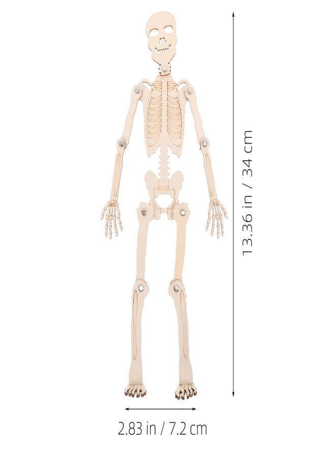 ياردوي مجموعة أدوات تعليمية لتجميع الهيكل العظمي الخشبي من ياردوي، نموذج تشريحي بشري للأطفال، بيج، 13.4 بوصة، أداة تعليمية للحرف اليدوية وتعلم الهيكل العظمي - Image 3